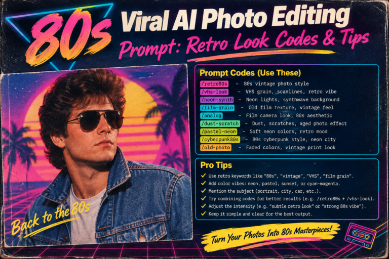 80s Viral AI Photo Editing Prompts Free in 2026 (Copy-Paste)